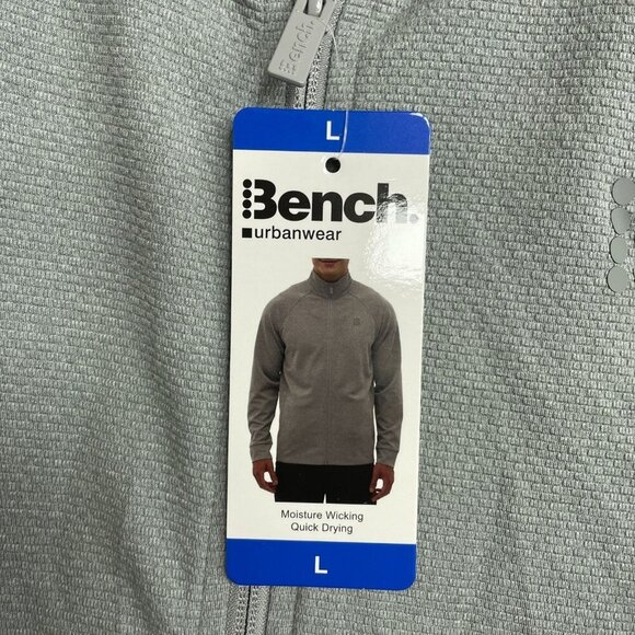 NEW Bench Urbanwear Men's L Full Zip Quick-Dry Sweatshirt Gray - Picture 8 of 10